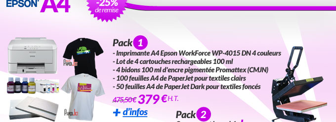 Imprimante A4 + Consommables 379 € H.T.