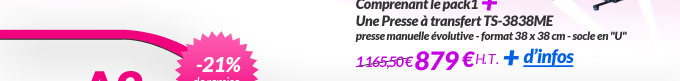 Imprimante A4 + Consommables + Presse 879 € H.T..