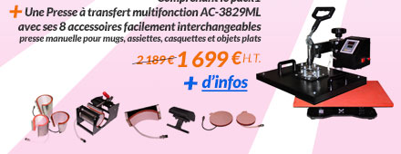 Imprimante A3 + Consommables + Presse et accessoires 1 299 € H.T..