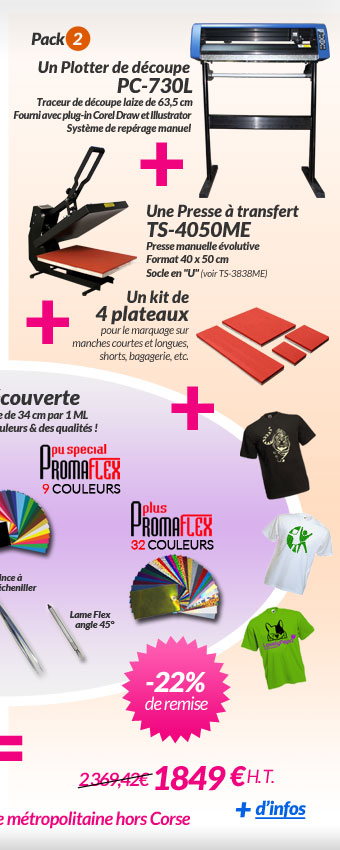 Plotter PC 730L + Presses + Plateaux + Kit découverte 1 849 € H.T.
