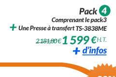 Imprimante A4 + Consommables + 2 Presses + Accessoires 1 599 € H.T..