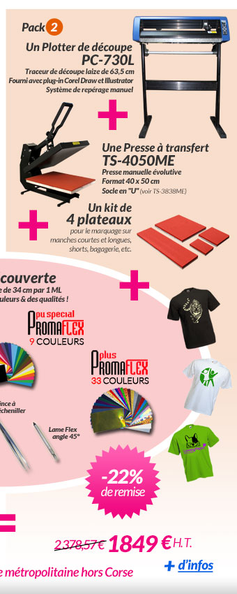 Plotter PC 730L + Presses + Plateaux + Kit découverte 1 849 € H.T.