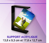 Cadre photo en verre avec support en acrylique noir - 13,8 x 9,3 cm et 17,8 x 12,7 cm