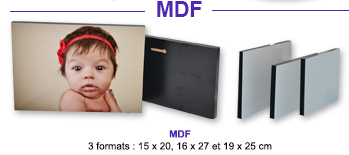 MDF : 3 formats 15 x 20, 16 x 27 et 19 x 25 cm