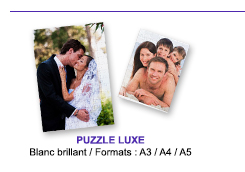 Carton : Puzzle Luxe, blanc brillant, Formats A3 / A4 / A5
