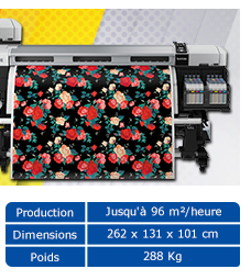 SC-F9200 Laize : 64 pouces soit 162,5 cm - Production : jusqu’à 96 m²/h - Dimensions : 262 x 131 x 101 cm - Poids : 288 kg