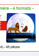 Puzzle en polymère carré format 19.2 x 19.2 cm - 36 pièces - 3.86 € H.T. au lieu de 4.50 €