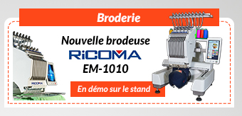 Broderie - Nouvelle brodeuse Ricoma EM-1010 en démo sur le stand