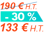 190 € H.T. - 30 % = 133 € H.T.