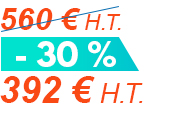 590 € H.T. - 30 % = 392 € H.T.