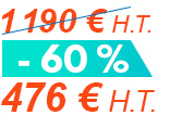 1190 € H.T. - 60 % = 476 € H.T.