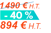 1 490 € H.T. - 40 % = 894 € H.T.