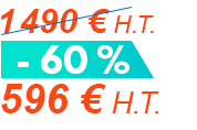 1490 € H.T. - 60 % = 596 € H.T.
