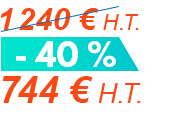 1 240 € H.T. - 40 % = 744 € H.T.