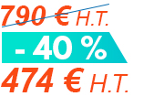 790 € H.T. - 40 % = 474 € H.T.