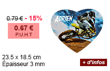 23.5 x 18.5 cm - Épaisseur 3 mm - 0.79 € - 15 % = 0.67 € P.U.H.T - + d'infos