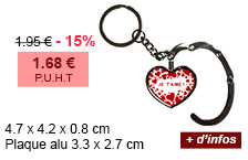 4.7 x 4.2 x 0.8 cm - Plaque alu 3.3 x 2.7 cm - 1.95 € - 15 % = 1.68 € P.U.H.T - + d'infos