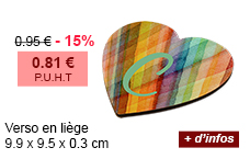 Verso en liège - 9.9 x 9.5 x 0.3 cm - 0.95 € - 15 % = 0.81 € P.U.H.T - + d'infos