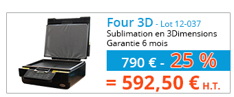 Four 3D (Lot 12-037) - Sublimation en 3Dimensions - Garantie 6 mois - 790 € - 25 % = 592.50 € H.T.