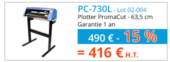 PC-730L (Lot 02-004) - Plotter PromaCut - 63,5 cm - Garantie 1 an - 490 € - 15 % = 416 € H.T.