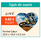 Tapis de souris - Forme Cœur - 23.5 x 18.5 x 0.3 cm - À partir de 0.62 € H.T. au lieu de 0.79 €