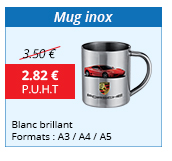 Mug inox - Blanc brillant - Formats : A3 / A4 / A5 - 2.82 € H.T. au lieu de 3.50 €