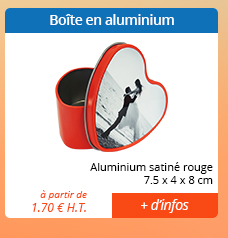Boîte en aluminium - Aluminium satiné rouge - 7.5 x 4 x 8 cm - à partir de 1.70 € H.T. = + d'infos