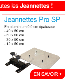 Profitez de 20% de remise sur les Jeannettes Pro SP - En aluminium 0.9 cm épaisseur - 40 x 50 cm (standard) - 50 x 60 cm (XXL) - 30 x 50 cm (enfant) - 12 x 50 cm (manche) - En savoir +