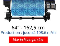 SureColor SC-F9300 - Laize : 64 pouces soit 162,5 cm - Production : jusqu’à 108.6 m²/h. Voir la fiche produit de la SC-F9300