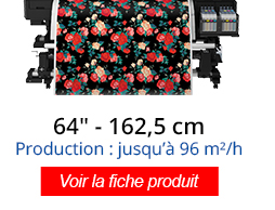 SureColor SC-F9200 - Laize : 64 pouces soit 162,5 cm - Production : jusqu’à 96 m²/h. Voir la fiche produit de la SC-F9200