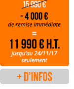 Votre RCM-1202C : 15 990 € - 4 000 € de remise immédiate = 11 990 € H.T. jusqu’au 24/11/17 seulement ! + d'infos