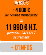 Votre RCM-1202C : 15 990 € - 4 000 € de remise immédiate = 11 990 € H.T. jusqu’au 24/11/17 seulement ! + d'infos