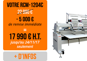 Votre RCM-1204C : 22 990 € - 5 000 € de remise immédiate = 17 990 € H.T. jusqu’au 24/11/17 seulement ! + d'infos