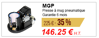 MG-170ME - Presse à mug manuelle - Garantie 6 mois - 560 € - 80 % = 112 € H.T.