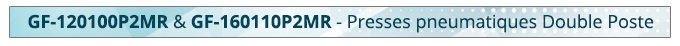 GF-120100P2MR & GF-160110P2MR - Presses pneumatiques Double Poste