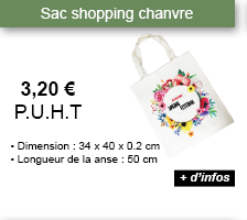 Sac shopping chanvre - 3.20 € P.U.H.T