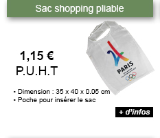 Sac shopping pliable - 1.15 € P.U.H.T