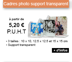 Cadres photo support transparent - À partir de 5.20 € P.U.H.T