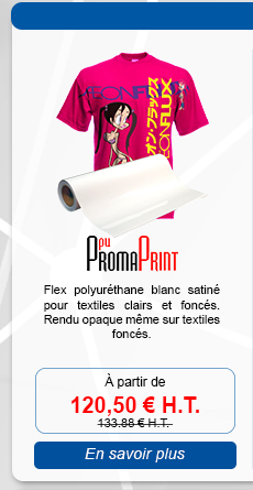 PromaPrint PU - Blanc satiné. Convient aux textiles clairs et foncés.