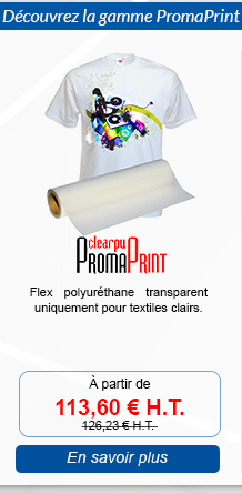 PromaPrint Silver - Argent satiné. Convient aux textiles clairs et foncés.