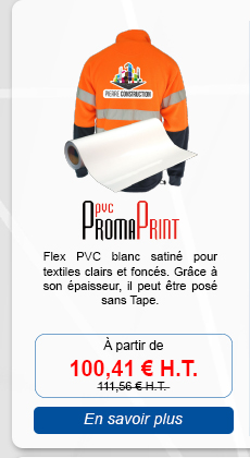 PromaPrint 3D - Blanc très épais 700 microns. Donne un effet 3D3 Convient aux textiles clairs et foncés.