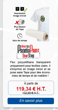 PromaPrint 3D - Blanc très épais 700 microns. Donne un effet 3D3 Convient aux textiles clairs et foncés.