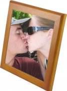 Cadre photo / dessous de plat en bois vernis