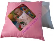Housses de coussin bicolores rose ou bleu