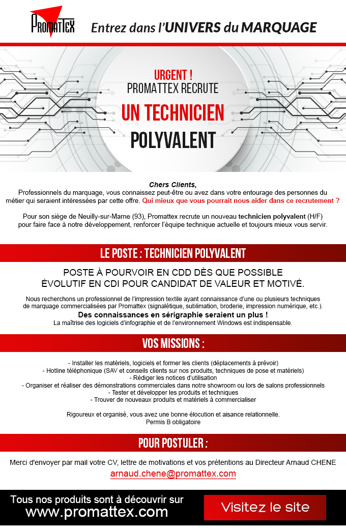 Promattex recrute ! Rejoignez-nous !