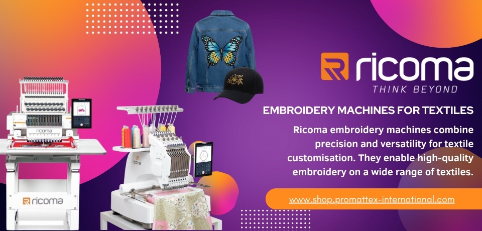 Add some texture to your designs with Ricoma embroidery machines !