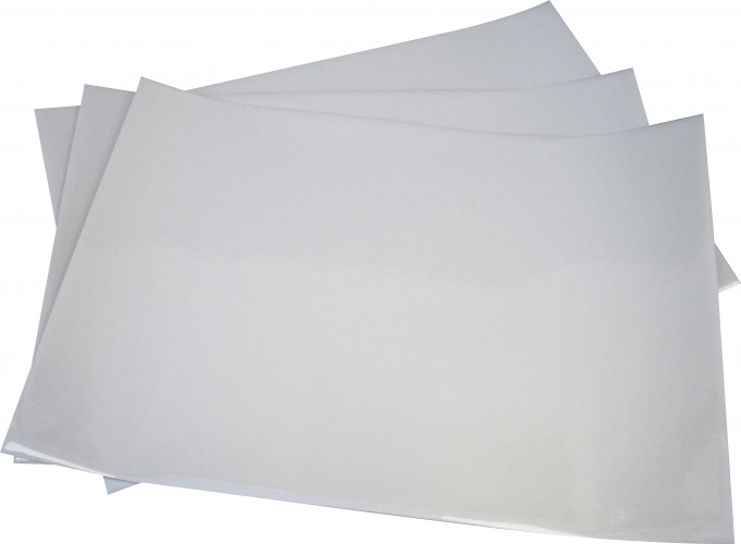 Feuilles blanches pailleté traitées polyester sublimables adhésivées