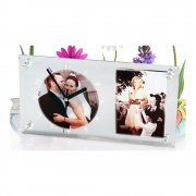 Horloge en verre avec contour miroir