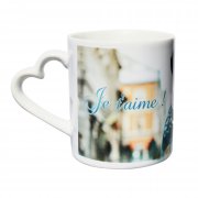 Mug en céramique avec anse coeur