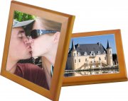 Cadre photo / dessous de plat en bois vernis